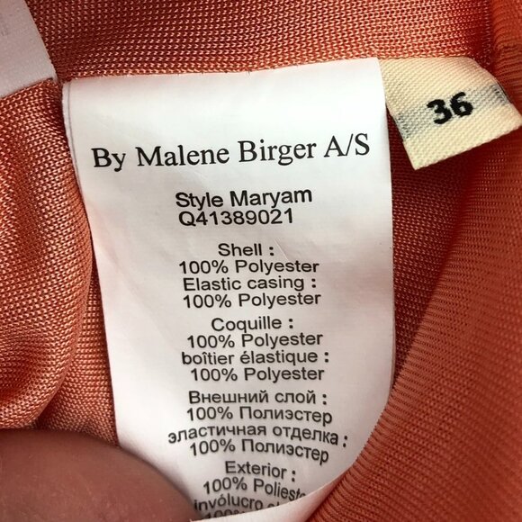 By Malene Birger Peach  Crepe Maryam Dress gold zipper pockets elastic waistband - Picture 12 of 16